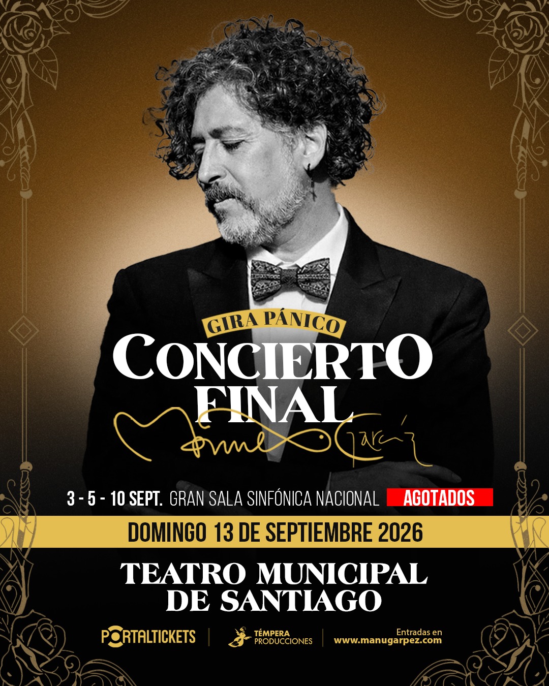 Manuel García terminará su Gira Pánico en el Municipal de Santiago